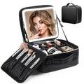 Portable Makeup Bag with LED Light Mirror – Travel Cosmetic Organizer